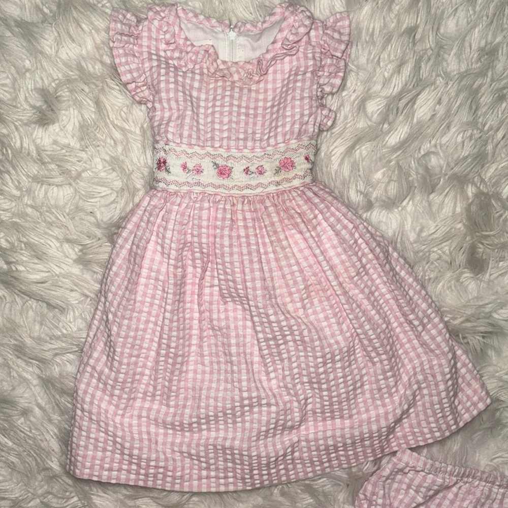Bonnie baby pink dress size 24 months used once in great condition size 24 month